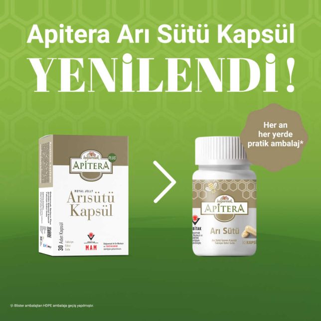 Apitera Arı Sütü Bitkisel 30 Kapsül